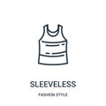 sleeveless icon vector from fashion style collection. Thin line sleeveless outline icon vector illustration