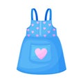 Sleeveless Pinafore Skirt with Straps for Girls Vector Illustration