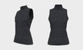 Sleeveless turtleneck shirt mockup in front and side views, 3d illustration