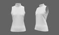 Sleeveless turtleneck shirt mockup in front and side views