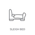 Sleigh bed linear icon. Modern outline Sleigh bed logo concept o