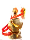 Sleigh bell with red ribbon bow Royalty Free Stock Photo