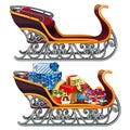 Sleigh filled with Christmas gifts, isolated