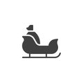 Sleigh with gift bag vector icon