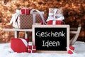 Sleigh With Gifts, Snow, Bokeh, Geschenk Ideen Means Gift Ideas Royalty Free Stock Photo