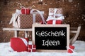 Sleigh With Gifts, Snow, Snowflakes, Geschenk Ideen Means Gift Ideas Royalty Free Stock Photo