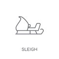 Sleigh linear icon. Modern outline Sleigh logo concept on white