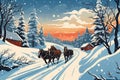 Sleigh Rides in Snow - Generative AI