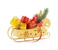 Sleigh of Santa Claus with gifts