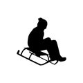 sleighing man silhouette icon. sleighing man simple isolated icon