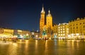 The slender bell towers of St Mary Basilica in Krakow, Poland Royalty Free Stock Photo