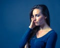 Slender Caucasian Female Somber Expression Royalty Free Stock Photo