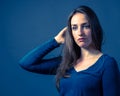 Slender Caucasian Female Somber Expression Royalty Free Stock Photo