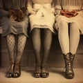 Slender female legs, retro image in old vintage form. Royalty Free Stock Photo