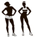 Slender girls in sports underwear Royalty Free Stock Photo