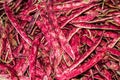 Slender red beans haricot close up Royalty Free Stock Photo