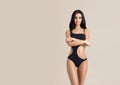 Slender and young girl with beautiful and fit body. Woman in swimsuit. Royalty Free Stock Photo