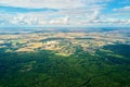 Sleza mountain landscape. Aerial view of mountains with forest. Royalty Free Stock Photo