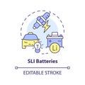 SLI batteries multi color concept icon