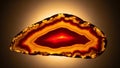 Agate displaying concentric banded layers in warm colors of red Royalty Free Stock Photo