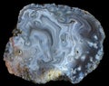 Slice of blue agate geode Royalty Free Stock Photo