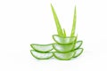 slice aloe vera fresh leaf isolated on white Royalty Free Stock Photo