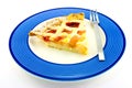 Slice of Apple and Strawberry Pie with a Fork Royalty Free Stock Photo