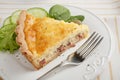 Slice of Bacon and Egg Pie Royalty Free Stock Photo