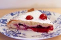 A slice of Bakewell pudding Royalty Free Stock Photo