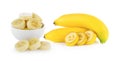 Slice banana in bowl Royalty Free Stock Photo