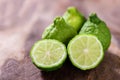 Slice bergamot fruit or kaffir lime Royalty Free Stock Photo