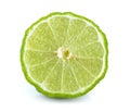 Slice bergamot on white background