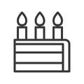 Slice of birthday cake, sweets and dessert outline icon Royalty Free Stock Photo