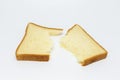 Slice of bread closeup detail food isolated Royalty Free Stock Photo