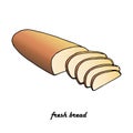 Slice bread, Fresh bread, flat design element