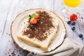 Slice of bread with hagelslag chocolate sprinkles Royalty Free Stock Photo