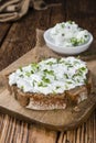 Slice of Bread with Herb Curd Royalty Free Stock Photo