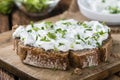 Slice of Bread with Herb Curd Royalty Free Stock Photo