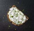Slice of Bread with Herb Curd Royalty Free Stock Photo
