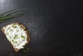 Slice of Bread with Herb Curd Royalty Free Stock Photo