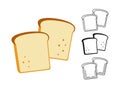 Slice Bread icon bakery line glyph sketch vector