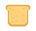 Slice of bread icon. Flat design, isolated on white background. Vector illustration, clip art