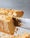 Slice of bread with a knife in it Royalty Free Stock Photo