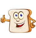 slice bread mascot cartoon isolated Royalty Free Stock Photo