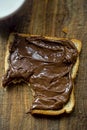 Slice of bread with nutella Royalty Free Stock Photo