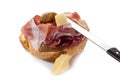 Slice bread with parma ham Royalty Free Stock Photo