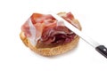 Slice bread with parma ham Royalty Free Stock Photo