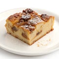 Bread Pudding isolated on white background Royalty Free Stock Photo