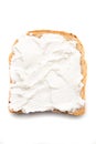 Slice of bread with sour cream spread on top Royalty Free Stock Photo