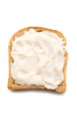 Slice of bread with spread on top Royalty Free Stock Photo
